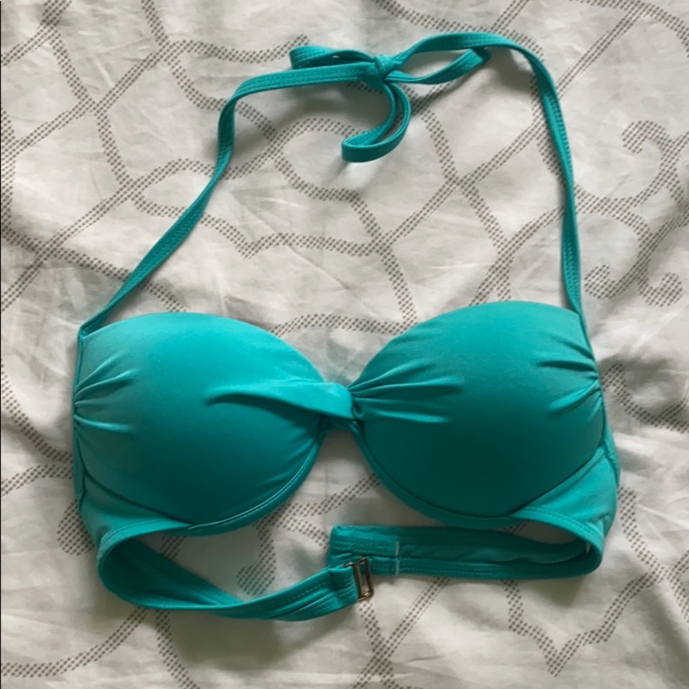 Neon teal push up bikini top
